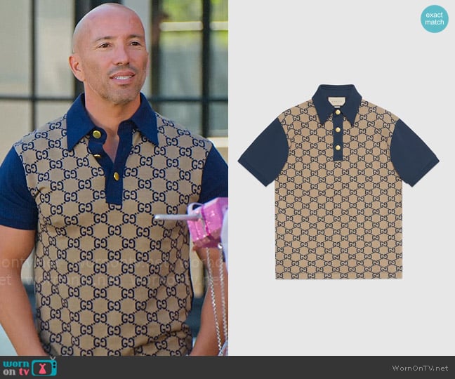 Gucci Maxi GG Silk Cotton Polo worn by Jason Oppenheim on Selling Sunset