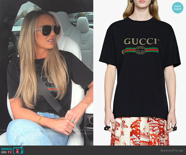 Gucci Oversized Logo T-shirt worn by Whitney Rose on The Real Housewives of Salt Lake City