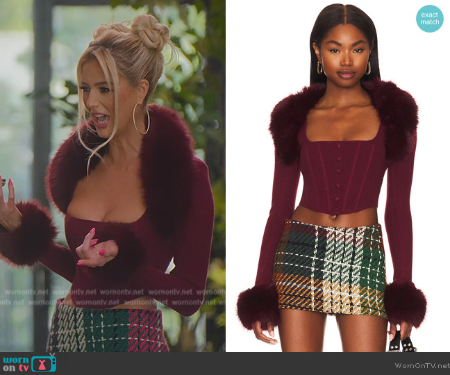 Guizio Knitted Corset Top worn by Emma Hernan on Selling Sunset
