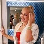 Gwen Stefani’s white lace shirt on Today