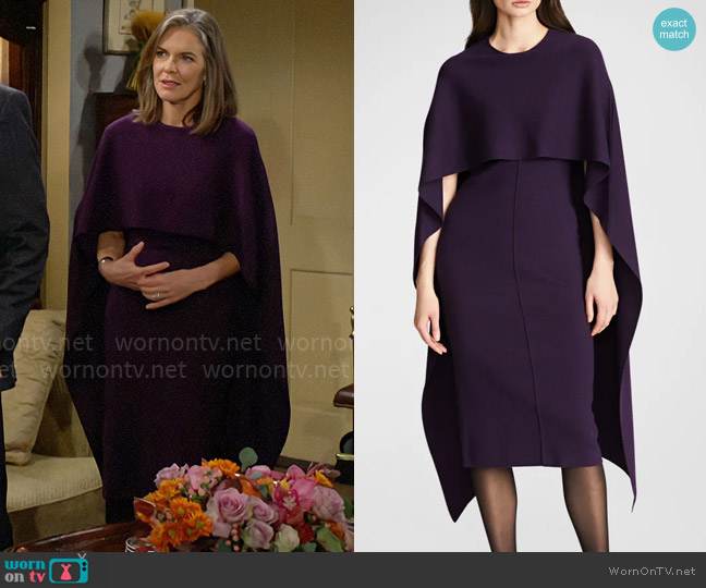 Halston Amal Dress in Aubergine worn by Diane Jenkins (Susan Walters) on The Young and the Restless