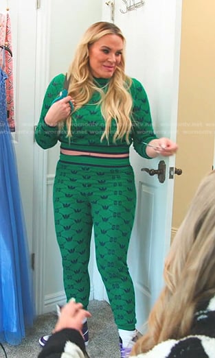 Heather’s green cropped sweater and pants on The Real Housewives of Salt Lake City