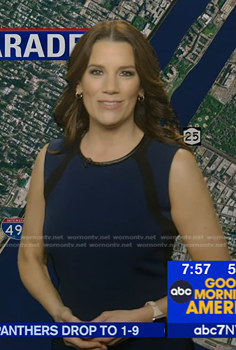 Heather’s navy and black colorblock dress on Good Morning America