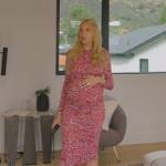 Heather’s red printed long sleeve dress on Selling Sunset