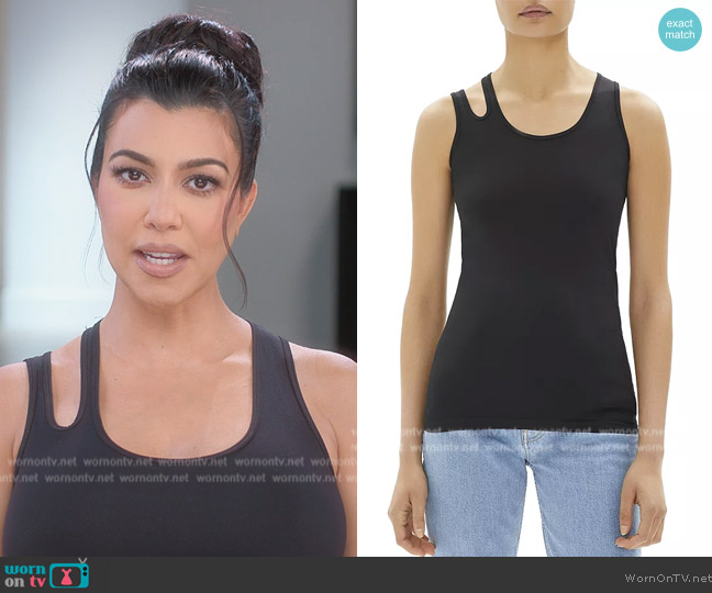 Helmut Lang Slashed Seamless Cutout Tank worn by Kourtney Kardashian (Kourtney Kardashian) on The Kardashians