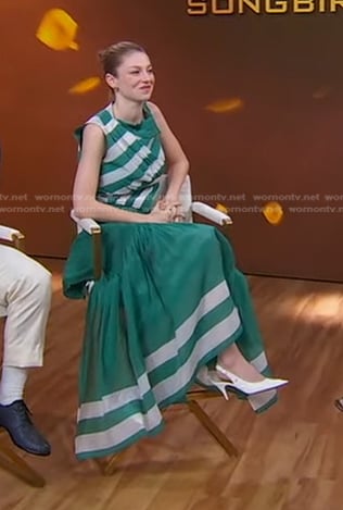 Hunter Schafer’s green striped dress on Good Morning America