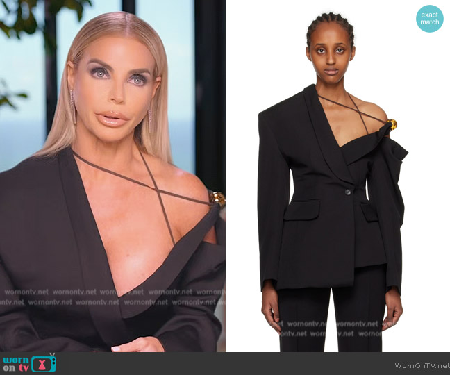 Jacquemus La veste Baska asymmetric virgin wool blazer worn by Alexia Echevarria (Alexia Echevarria) on The Real Housewives of Miami