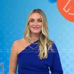 Jasmine Snow’s blue one-shoulder top on Today