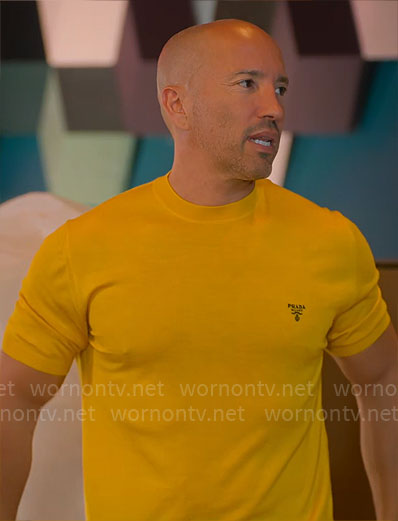 Jason’s yellow Prada t-shirt on Selling Sunset