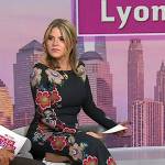 Jenna’s black floral print slit dress on Today