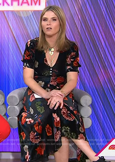 Jenna’s black floral velvet dress on Today