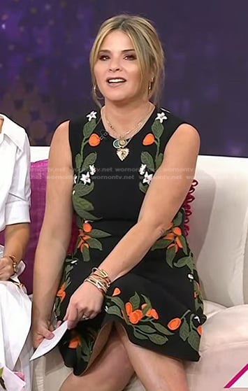 Jonne’s black floral print dress on Today