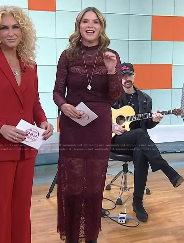 Jenna’s brown lace top and skirt on Today
