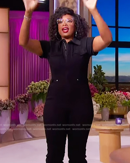 Jennifer’s black denim jumpsuit on The Jennifer Hudson Show