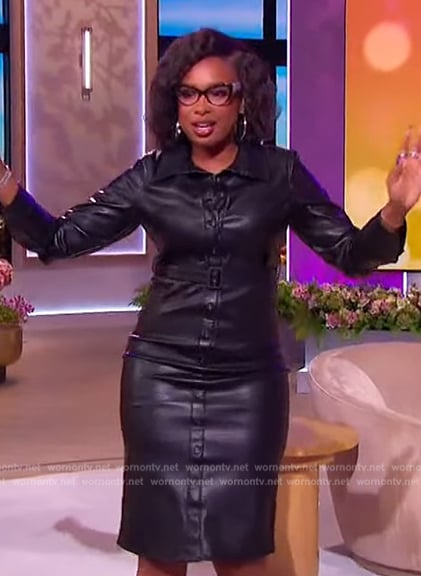 Jennifer’s black leather dress on The Jennifer Hudson Show