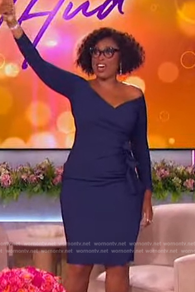 Jennifer Hudson’s blue bow side mini dress on The Jennifer Hudson Show