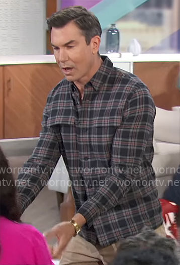 Jerry’s navy plaid shirt on The Talk