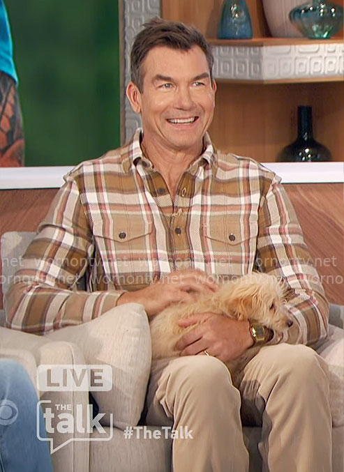 Jerry’s khaki plaid shirt on The Talk