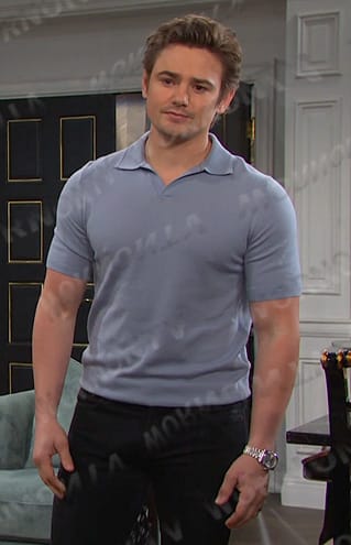 Johnny’s blue polo shirt on Days of our Lives