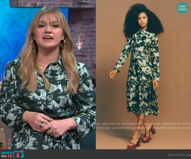 Jonathan Cohen Abstract Fish Tail Dress worn by Kelly Clarkson on The Kelly Clarkson Show