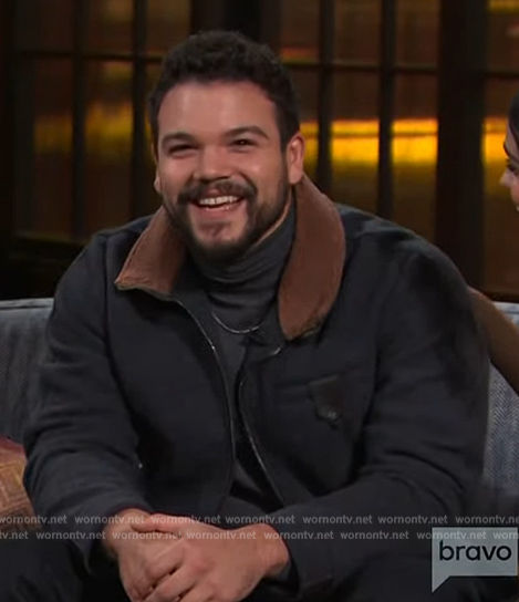 Josh Andres’s bomber jacket on The Kelly Clarkson Show