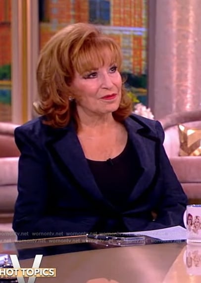 Joy’s blue contrast trim blazer on The View