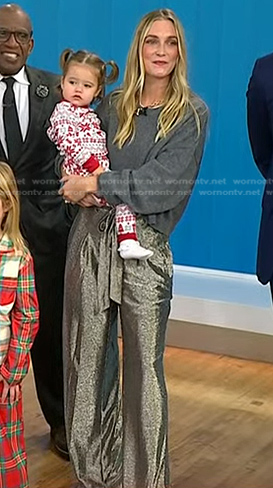 Jasmine Snow’s metallic tie waist pants on Today