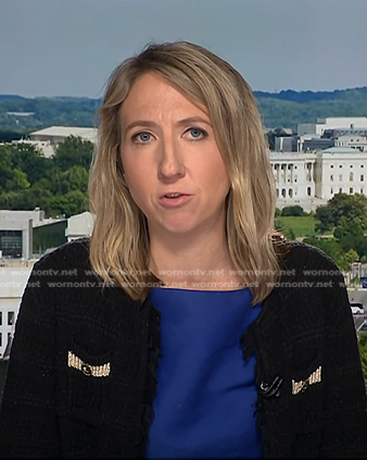Julia Ainsley’s black tweed jacket on NBC News Daily