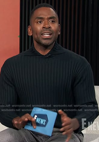 Justin’s black ribbed sweater on E! News