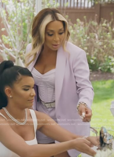 Karen’s lavender blazer on The Real Housewives of Potomac
