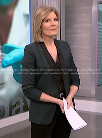 Kate’s green contrast lapel blazer on NBC News Daily