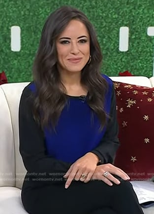 Kaylee’s blue and black colorblock blouse on Today