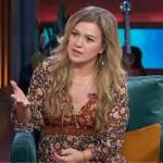 Kelly’s floral print maxi dress on The Kelly Clarkson Show