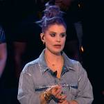 Kelly Osborne’s denim embellished jacket on Beat Shazam