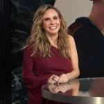 Keltie’s burgundy one sleeve mini dress on E! News