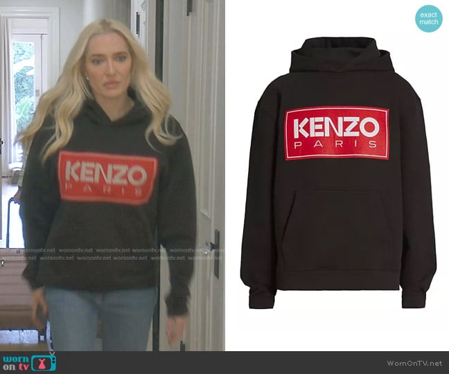 Kenzo Paris Classic Logo Hoodie worn by Erika Jayne on The Real Housewives of Beverly Hills