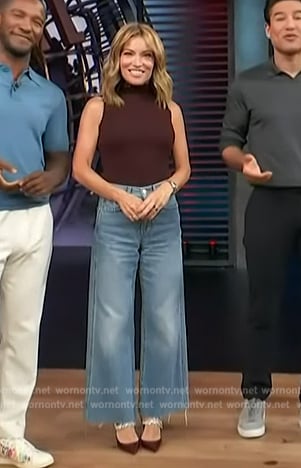 Kit’s wide leg denim jeans on Access Hollywood