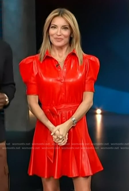 Kit Hoover’s red leather dress on Access Hollywood