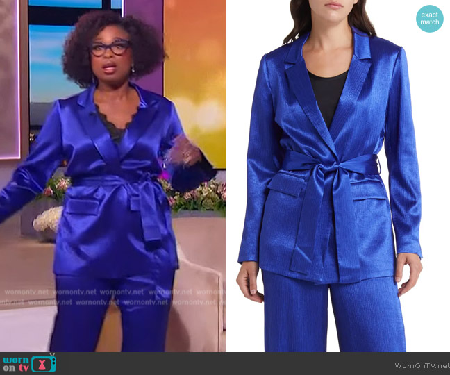 Kobi Halperin Cassidy Moiré Belted Jacket worn by Jennifer Hudson on The Jennifer Hudson Show