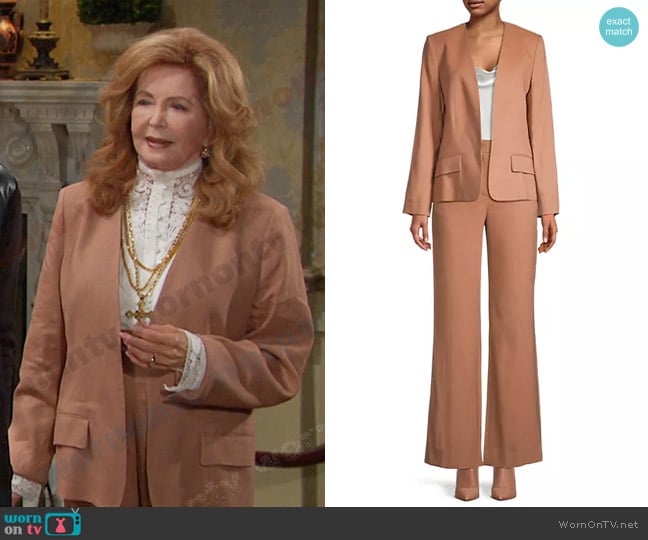 Kobi Halperin Lina Open-Front Jacket in Terracotta worn by Maggie Horton (Suzanne Rogers) on Days of our Lives
