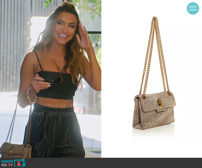 Kurt Geiger Mini Kensington Bag in Dark Beige worn by Chrishell Stause on Selling Sunset