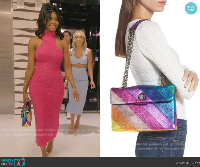 Kurt Geiger Rainbow Shop Kensington Leather Crossbody Bag worn by Guerdy Abraira (Guerdy Abraira) on The Real Housewives of Miami