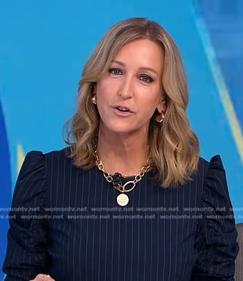 Lara’s navy pinstripe top on Good Morning America