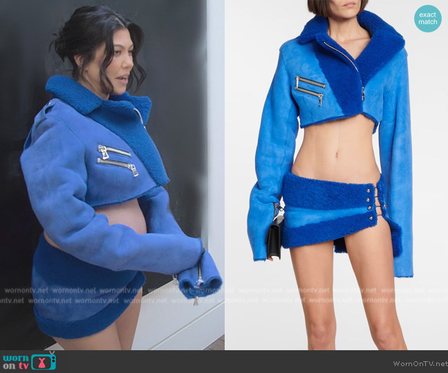 LaQuan Smith Cropped leather biker jacket worn by Kourtney Kardashian (Kourtney Kardashian) on The Kardashians