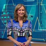 Lara’s blue printed sheath dress on Good Morning America