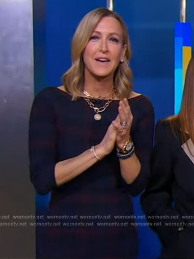 Lara’s black plaid dress on Good Morning America