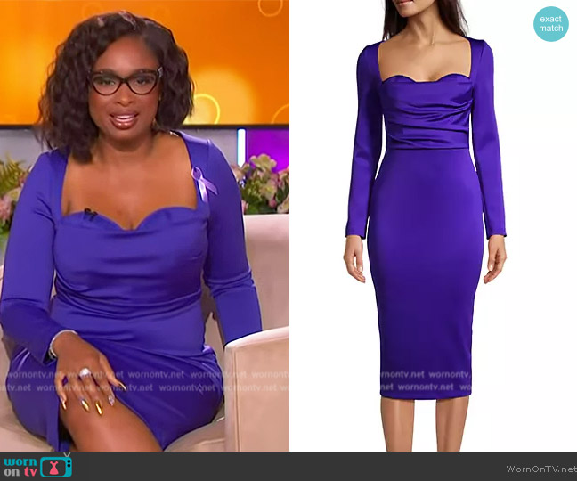 Black Halo Zanry Cocktail Sheath Dress worn by Jennifer Hudson on The Jennifer Hudson Show
