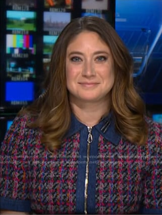 Leslie Josephs’s denim trim tweed zip dress on NBC News Daily