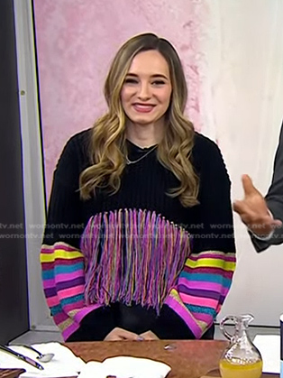 Lexie Sachs’s fringed stripe sweater on Today