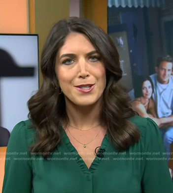 Liz Kreutz’s green pleated trim blouse on Today